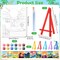 10-Set Pre Drawn Canvas Painting Kit with Easels – 5" x 7" Summer Theme Pre Printed Panels, Acrylic Paints & Brushes – DIY Craft, Beginner-Friendly, Party Favor, Home Decor (Summer Color)